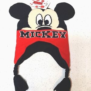 Boy's Hat Disney Mickey Mouse Red and Black Hat. One Size. New With Tags.